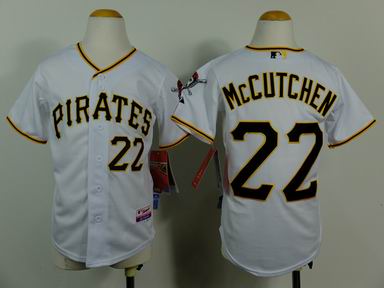 Youth MLB Priates 22 Mccutchen white jersey