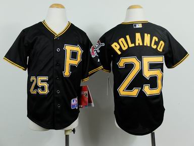 Youth MLB Priates 25 Polanco black jersey