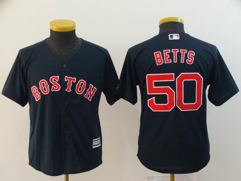 Youth MLB Redsox #50 BETTS blue game jersey