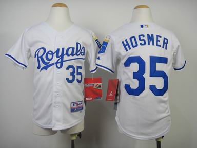 Youth MLB Royals 35# Hosmer white jersey