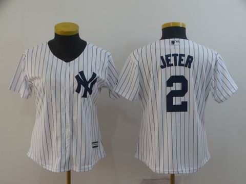 Youth MLB new york Yankees #2 Jeter white game jersey