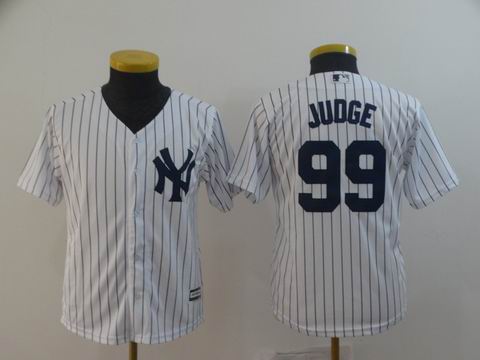 Youth MLB new york Yankees #99 JUDGE white game jersey