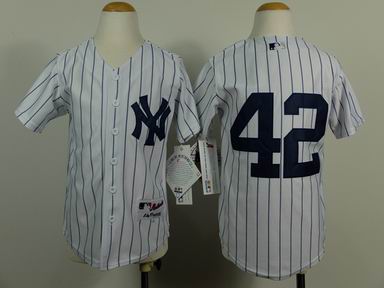 Youth MLB yankees 42# white jersey