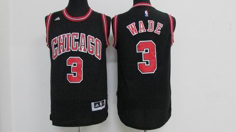 Youth NBA Chicago Bulls #3 Wade black jersey