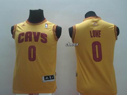 Youth NBA Cleveland Cavaliers #0 love yellow Jersey