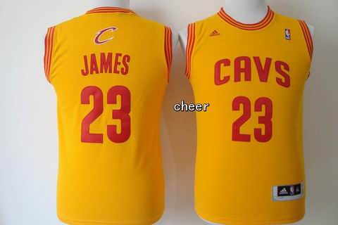 Youth NBA Cleveland Cavaliers #23 James yellow Jersey