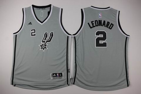 Youth NBA San Antonio Spurs #2 Leonard grey jersery