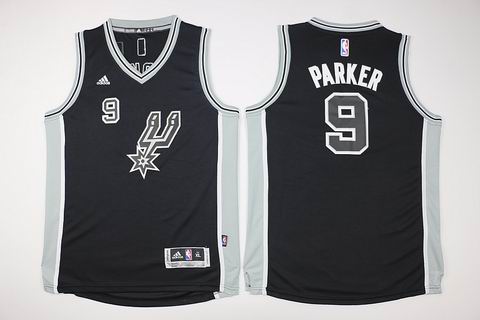 Youth NBA San Antonio Spurs 9 Parker black jersery
