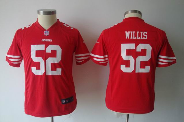 Youth Nike NFL 49ers 52 Willis Red Game Jersey
