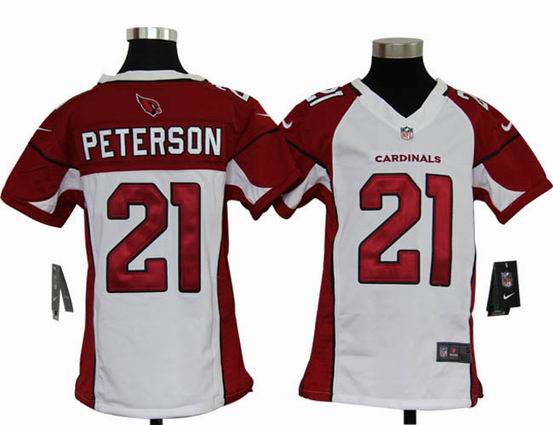 Youth Nike NFL Arizona Cardinals 21 Peterson white stitched jersey