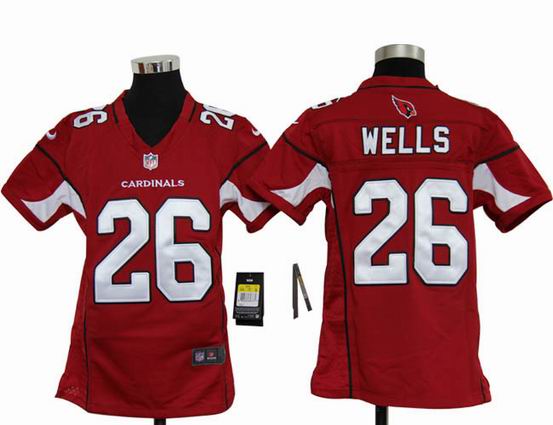 Youth Nike NFL Arizona Cardinals 26 Wells red stitched jersey