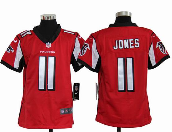 Youth Nike NFL Atlanta Falcons 11 Jones red stitched jersey