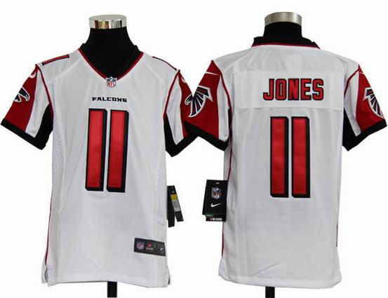 Youth Nike NFL Atlanta Falcons 11 Jones white stitched jersey