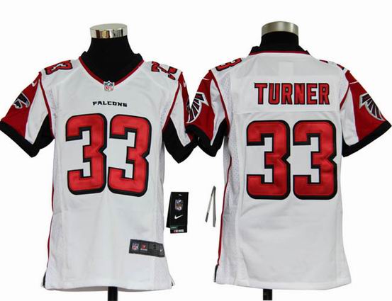 Youth Nike NFL Atlanta Falcons 33 Turner white stitched jersey