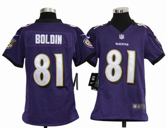 Youth Nike NFL Baltimore Ravens 81 Boldin purple stitched jersey