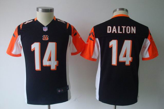 Youth Nike NFL Bengals 14 Dalton black Game jersey