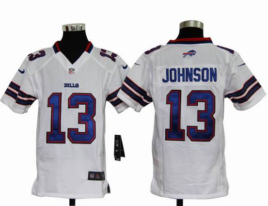 Youth Nike NFL Buffalo Bills 13 Johnson white stitched jersey