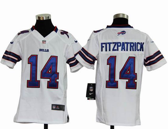 Youth Nike NFL Buffalo Bills 14 Fitzpatrick white stitched jersey