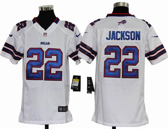 Youth Nike NFL Buffalo Bills 22 Jackson white stitched jersey