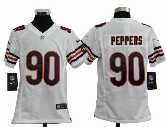 Youth Nike NFL Chicago Bears 90 Peppers white stitched jersey