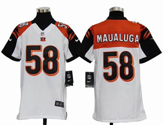Youth Nike NFL Cincinnati Bengals 58 Maualuga white Stitched jersey