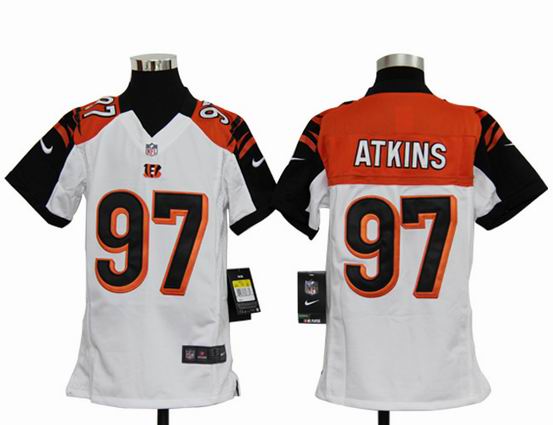 Youth Nike NFL Cincinnati Bengals 97 Atkins white Stitched jersey