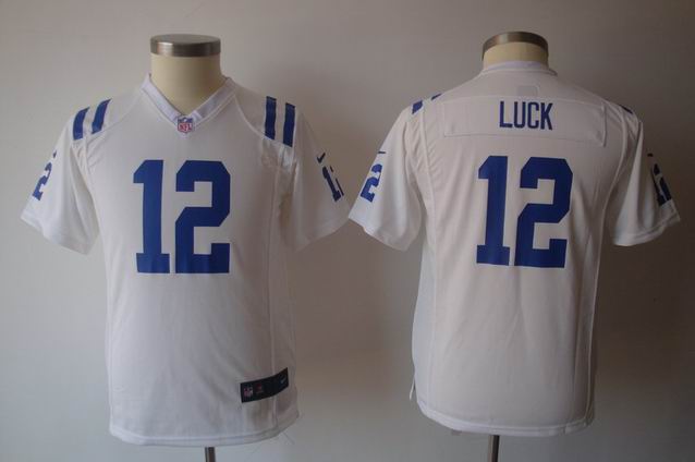 Youth Nike NFL Colts 12 Luck white Game Jersey