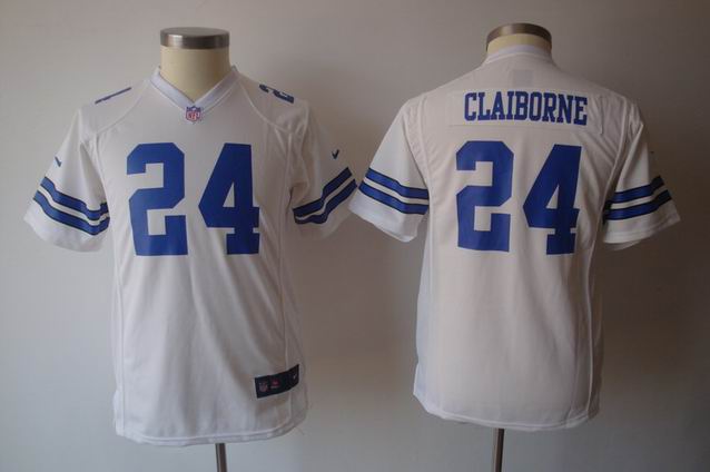 Youth Nike NFL Cowboys 24 Claiborne white Game Jersey