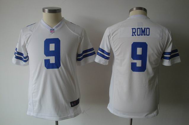 Youth Nike NFL Cowboys 9 Romo white Game Jersey