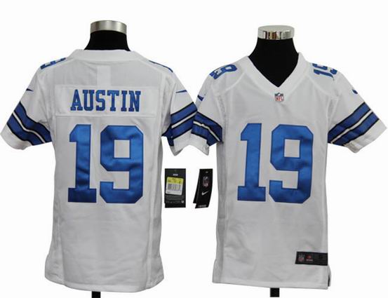 Youth Nike NFL Dallas Cowboys 19 Austin white stitched jersey