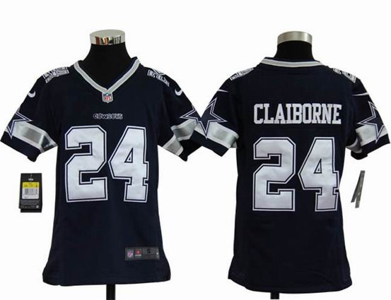 Youth Nike NFL Dallas Cowboys 24 Claiborne blue stitched jersey