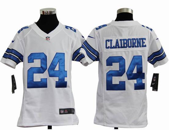 Youth Nike NFL Dallas Cowboys 24 Claiborne white stitched jersey