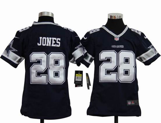 Youth Nike NFL Dallas Cowboys 28 Jones blue stitched jersey