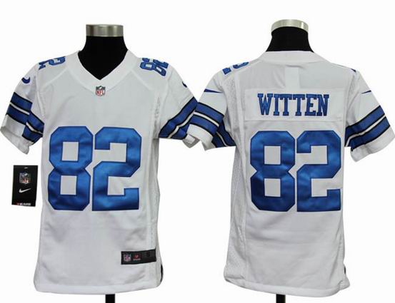 Youth Nike NFL Dallas Cowboys 82 Witten white stitched jersey