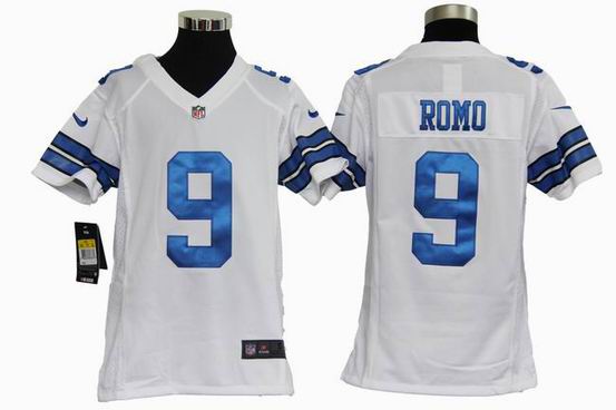Youth Nike NFL Dallas Cowboys 9 Romo white stitched jersey