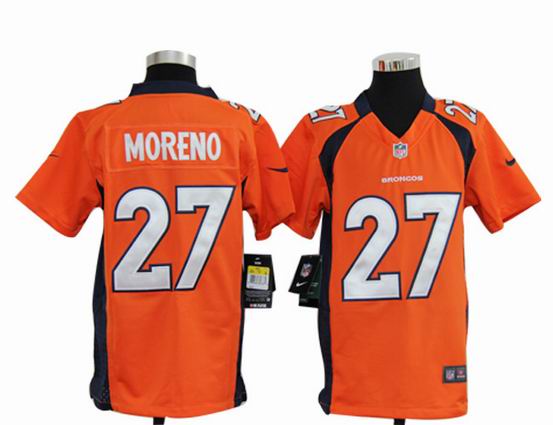 Youth Nike NFL Denver Broncos 27 Moreno orange stitched jersey
