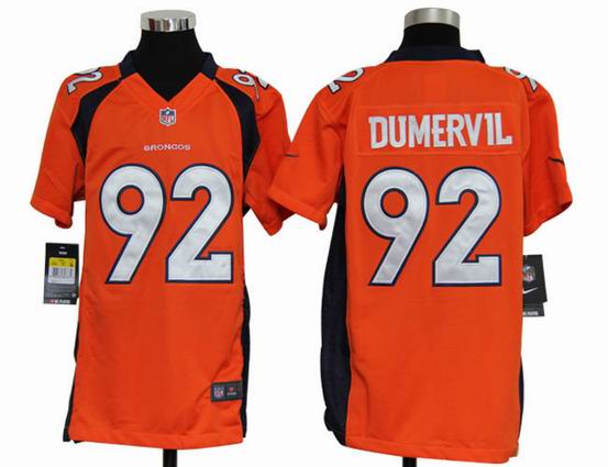 Youth Nike NFL Denver Broncos 92 Dumervil orange stitched jersey