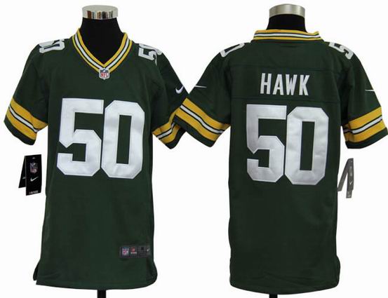 Youth Nike NFL Green Bay Packers 50 HAWK green stitched jersey
