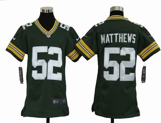 Youth Nike NFL Green Bay Packers 52 Matthews green stitched jersey