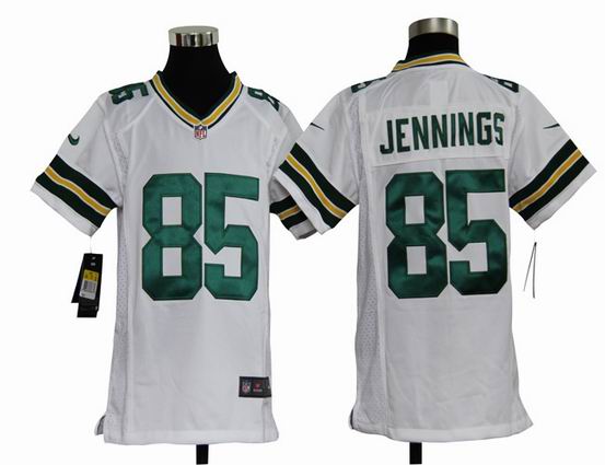 Youth Nike NFL Green Bay Packers 85 Jennings White stitched jersey