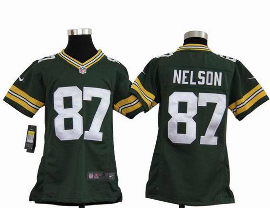 Youth Nike NFL Green Bay Packers 87 Nelson green stitched jersey