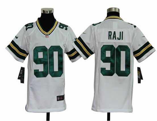 Youth Nike NFL Green Bay Packers 90 RAJI White stitched jersey