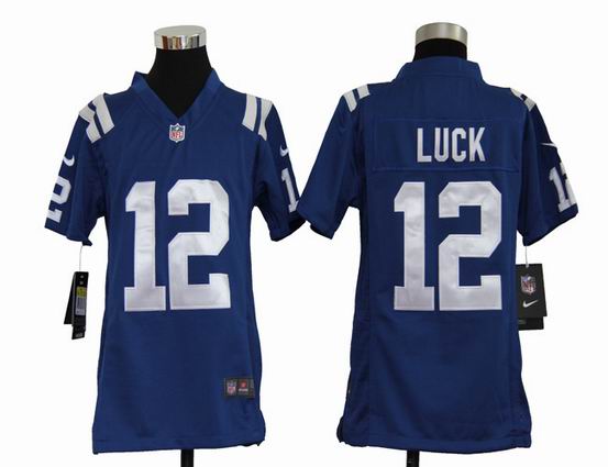 Youth Nike NFL Indianapolis Colts 12 Luck blue Stitched Jersey