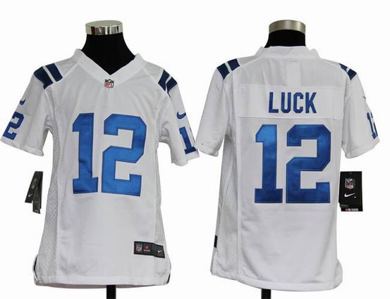 Youth Nike NFL Indianapolis Colts 12 Luck white Stitched Jersey