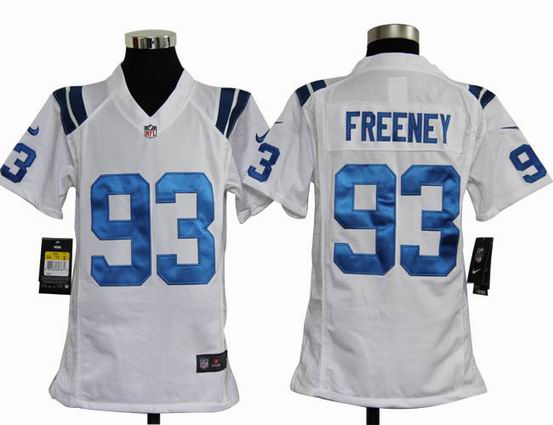 Youth Nike NFL Indianapolis Colts 93 Freeney white Stitched Jersey