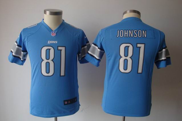 Youth Nike NFL Lions 81 Johnson blue Game Jersey