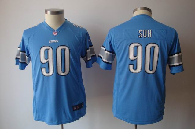 Youth Nike NFL Lions 90 SUH blue Game Jersey