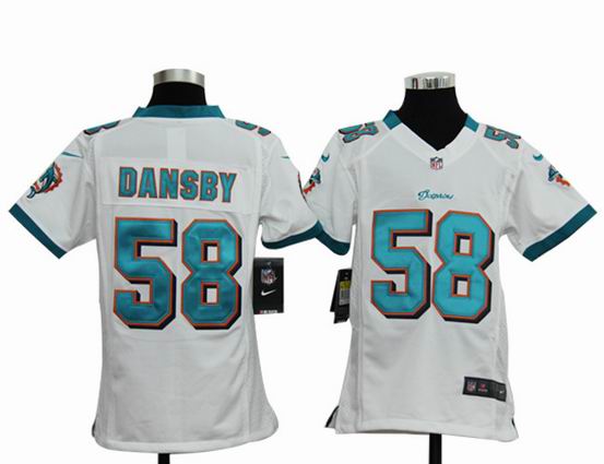 Youth Nike NFL Miami Dolphins 58 Dansby white stitched jersey