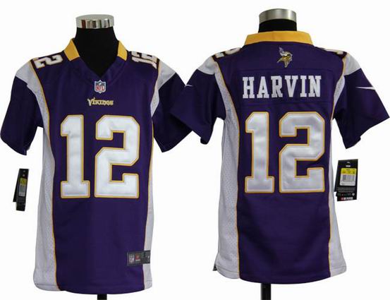 Youth Nike NFL Minnesota Vikings 12 Harvin purple stitched jersey