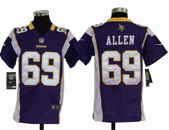 Youth Nike NFL Minnesota Vikings 69 Allen purple stitched jersey